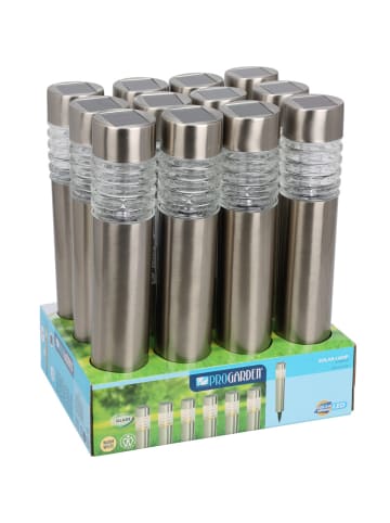 PROGARDEN Solar-Gartenleuchte zum Einstecken in Schwarz, 42 cm