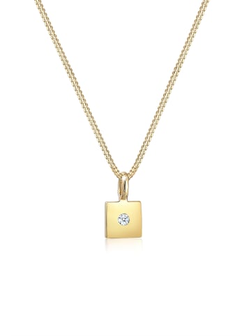 Elli DIAMONDS  Halskette 585 Gelbgold Viereck in Gold