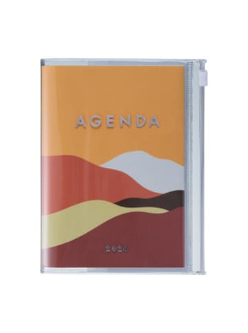 Marks Europe Kalender - MARK'S 2025/26 Taschenkalender, A6 Mountain, Orange