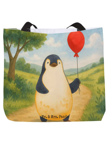 Mr. & Mrs. Panda Henkeltasche Pinguin Luftballon Design ohne Spruch in Weiß