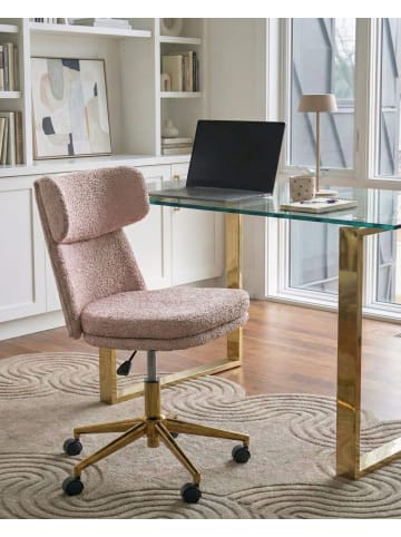 Beliani Bürostuhl GRANBY in Rosa/Gold - (W) 58 x (H) 77 x (L) 58 cm