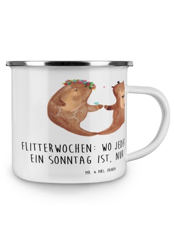Mr. & Mrs. Panda Kaffeepott Flitterwochen-Magie mit Spruch in Weiß