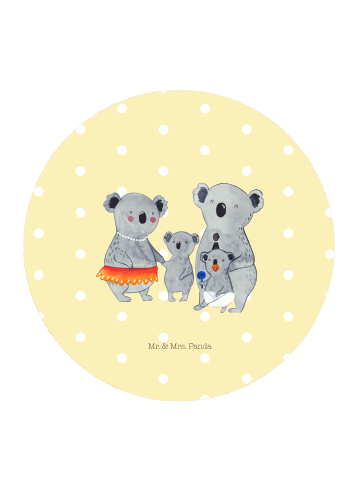 Mr. & Mrs. Panda Pinnwand Magnet Koala Familie ohne Spruch in Gelb Pastell