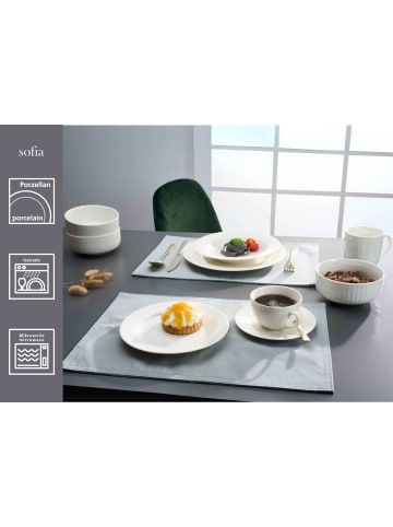 Ritzenhoff & Breker 6er Set Kaffeetassen mit Untertassen Sofia 220 ml in weiß