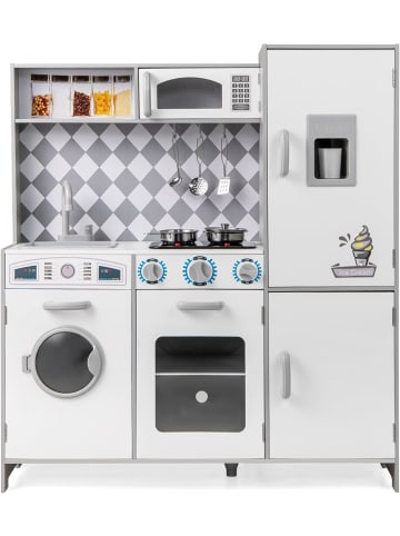 COSTWAY Kinderküche Holz in Weiß