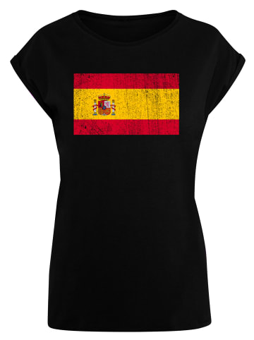 F4NT4STIC T-Shirt Spain Spanien Flagge distressed in schwarz