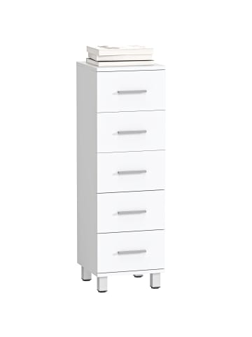 HOMCOM Badezimmerschrank-30L x 30B x 95H cm-Weiß