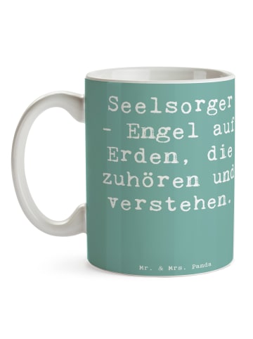 Mr. & Mrs. Panda Haferl Spruch Seelsorger Engel mit Spruch in Meeresbrise