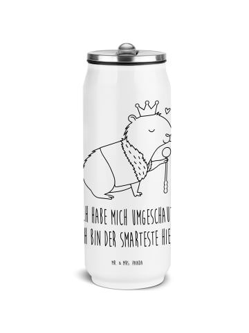 Mr. & Mrs. Panda Trinkflasche Capybara König mit Spruch in Weiß