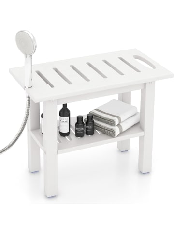 COSTWAY Duschbank Bad 55 x 35 x 45 cm in Weiß