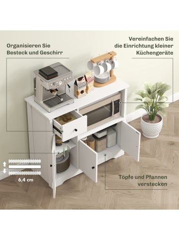 HOMCOM Mikrowellenschrank in Weiß 80L x 35B x 72,2H cm
