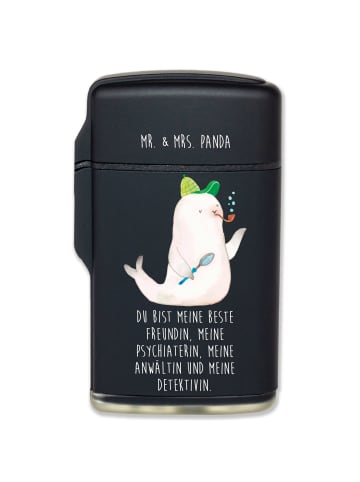 Mr. & Mrs. Panda Zünder Robbe Sherlock mit Spruch in Schwarz