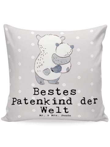 Mr. & Mrs. Panda Kopfkissen Panda Bestes Patenkind der Welt mit ... in Grau Pastell