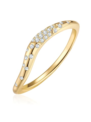 Glanzstücke München Ring aus Sterling Silber mit Zirkonia in gelbgold