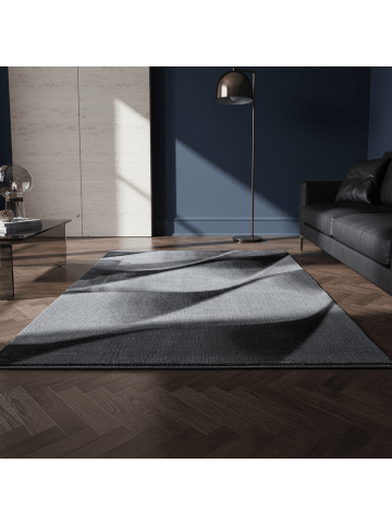 KADIMA DESIGN Teppich Kurzflor Waschbar Wellen DRAU Strapazierfähig OEKO-TEX
