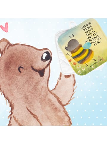 Mr. & Mrs. Panda Topfuntersetzer Hummel flauschig Design mit Spruch in Weiß