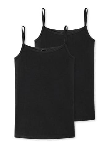 Schiesser Spaghetti-Tops 2er-Pack Basic Kids in Schwarz