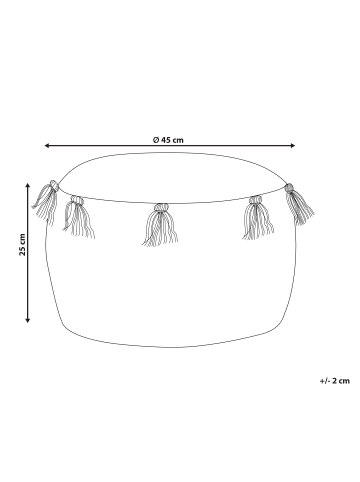 Beliani Pouf KARTEE in Beige/Gelb - (W) 45 x (H) 25 x (L) 45 cm