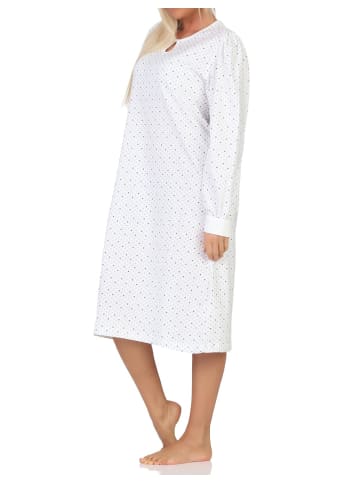 NORMANN Nachthemd langarm Punkte Tupfen - 81944 in blau