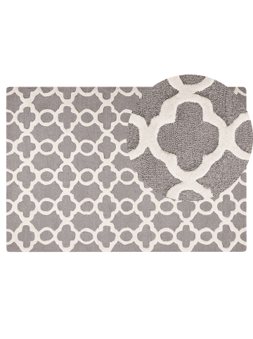 Beliani Kurzflor ZILE in Grau - (W) 140 x (H) 1 x (L) 200 cm