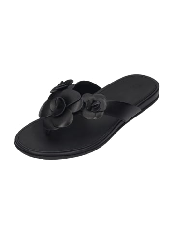 fitflop Zehentrenner GRACIE FLOWER LEATHER in schwarz