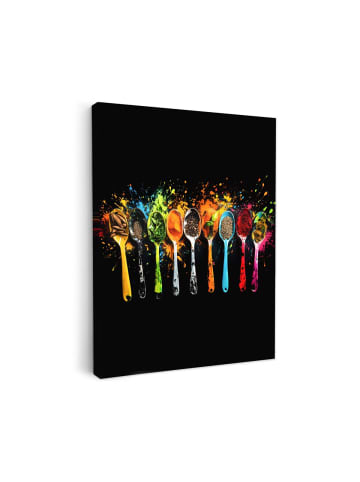 MuchoWow Leinwand bilder Geschmackvolle Löffel