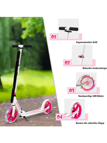 COSTWAY Roller mit 2 LED Rädern ab 10 Jahre in Rosa