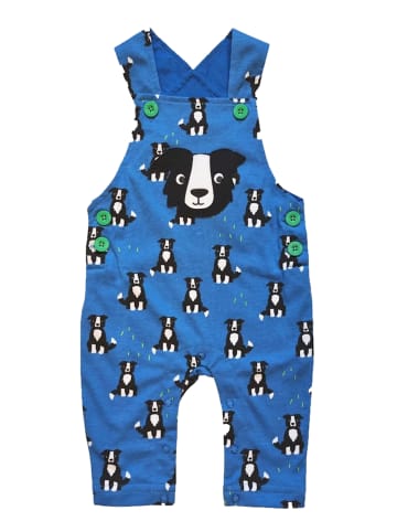 Toby Tiger Latzhose mit Hunde Print in blau