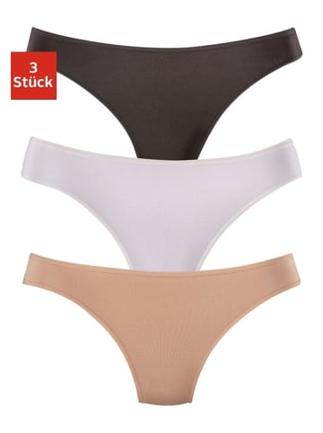 LASCANA String in schwarz, weiß, beige