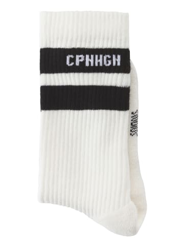 Copenhagen Studios Tennissocken in 3x off white mit farbigen Streifen