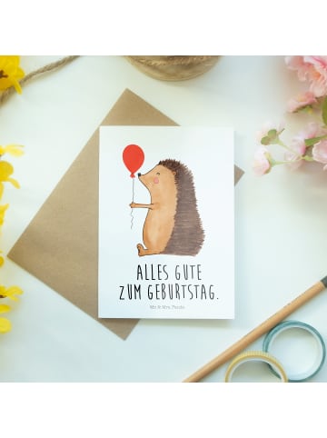 Mr. & Mrs. Panda firmungskarte Igel Luftballon mit Spruch in Weiß