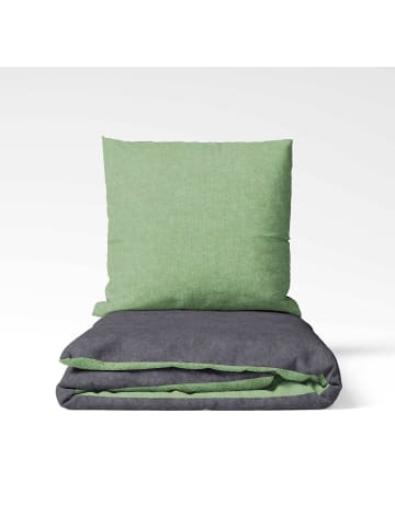 Traumschloss Melange Flanell Wendebettwäsche in grün