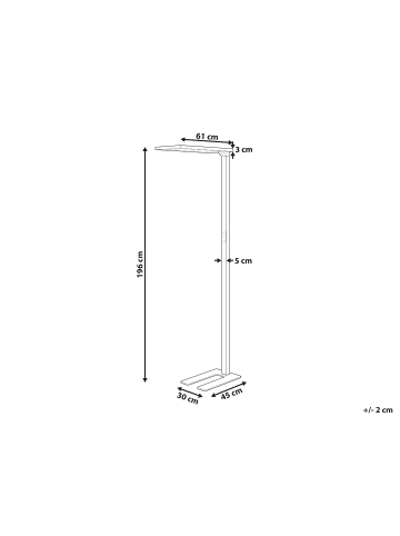 Beliani Stehleuchten ORION in Silber - (W) 61 x (H) 196 x (L) 30 cm