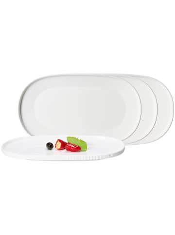 Ritzenhoff & Breker 4er Set Servierplatten Kelly 33 x 19 cm in weiß