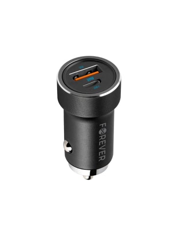 FOREVER Forever CC-06 PD QC Kfz-Ladegerät 1x USB-C 1x USB 20W schwarz + USB-C