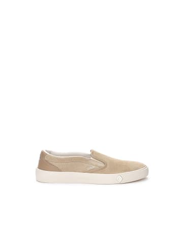 Beige Leder Slip-On Loafer