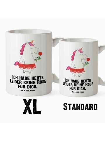 Mr. & Mrs. Panda Riesentasse Einhorn Dame mit Spruch in Weiß