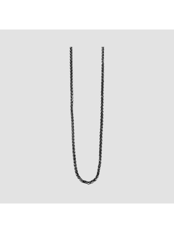 Adeliás Unisex Halskette – Kordelkette aus Edelstahl 80 cm in schwarz
