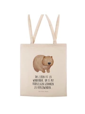 Mr. & Mrs. Panda Shopping Tasche Wombat mit Spruch in Creme