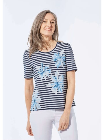 GOLDNER Shirt in maritimem Look in marine / gemustert