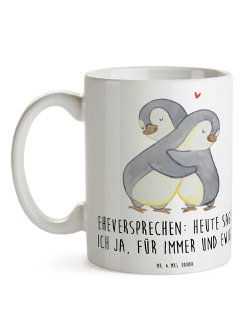 Mr. & Mrs. Panda Kaffeebecher Eheversprechen für immer mit Spruch in Weiß