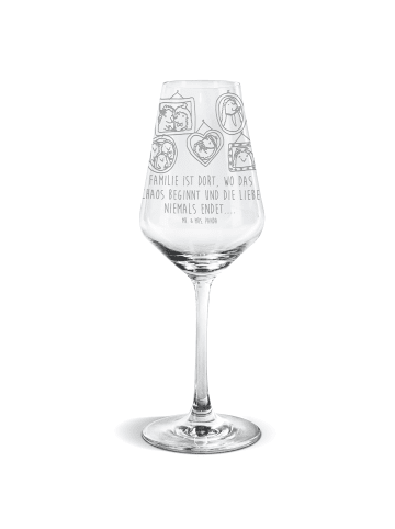 Mr. & Mrs. Panda Weinglas Igel Familie mit Spruch in Transparent