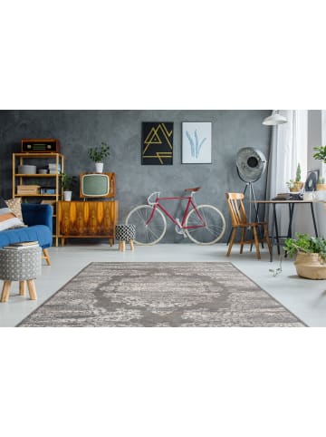 Arte Espina Wohnzimmer Teppich – Kurzflorteppich Baroque 825 in anthrazit - rechteckig
