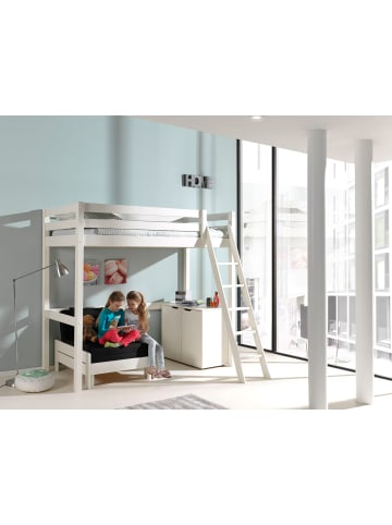 58 aufm Kessel HOCHBETT Katherine 209x190x165 mit Kommode und Bettsessel Holz Weiß