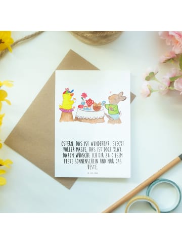 Mr. & Mrs. Panda Glückwunschkarte Ostern Frühstück mit Spruch in Weiß