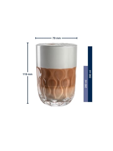 LEONARDO 2er Set Latte Macchiato Gläser (2) Gocce 390 ml transparent in transparent