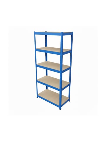 relaxdays 2 x Schwerlastregal in Blau - (B)60 x (H)180 x (T)30 cm