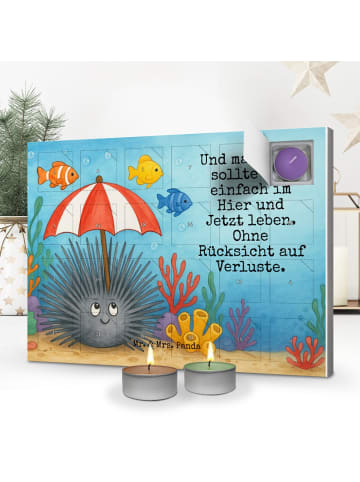 Mr. & Mrs. Panda Adventskalender Seeigel Design mit Spruch in Weiß