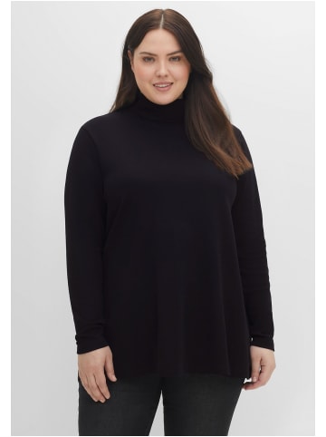 sheego Langarmshirt in schwarz