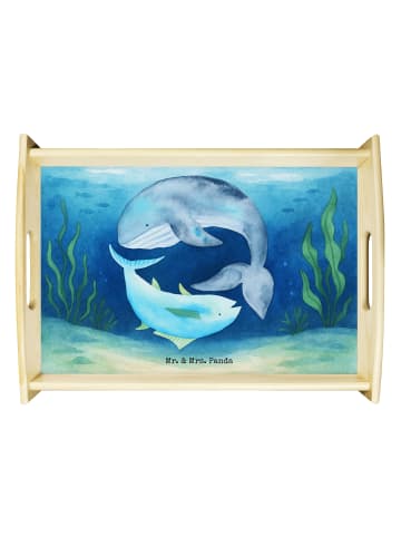 Mr. & Mrs. Panda Serviertablett Walfisch Thunfisch Design ohne S... in Weiß